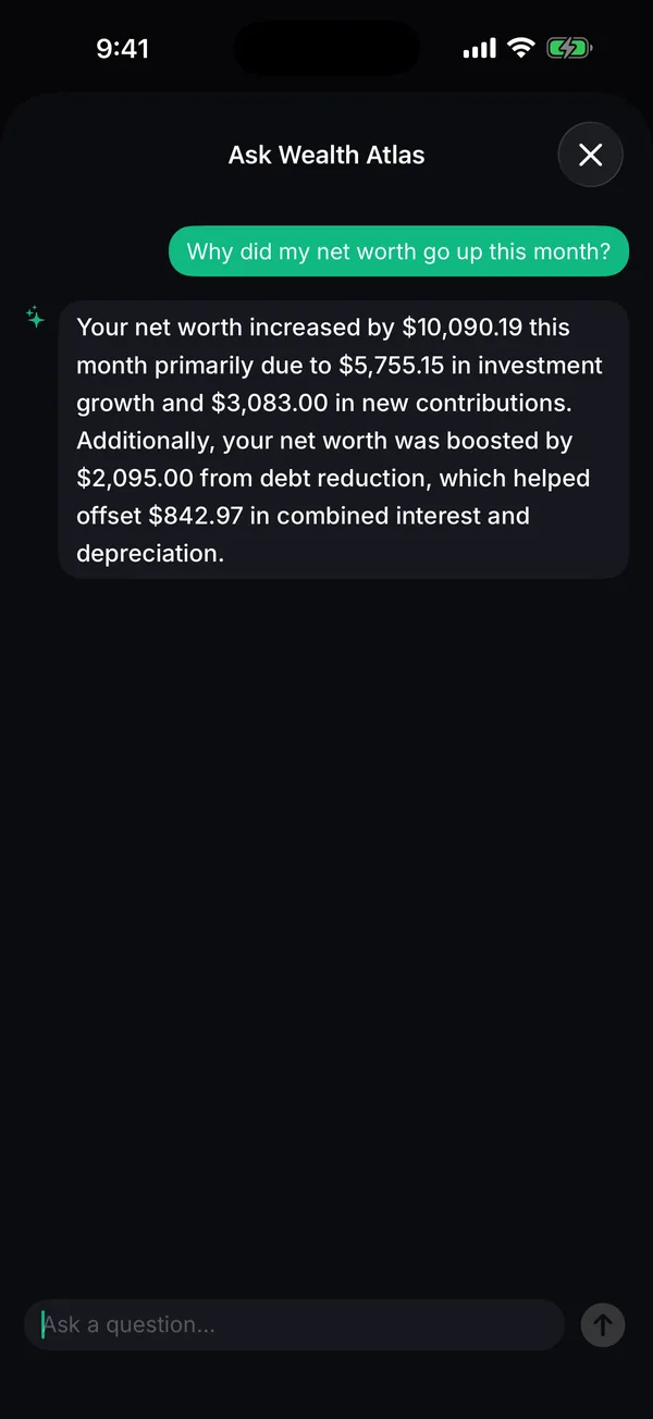 Ask Wealth Atlas screen